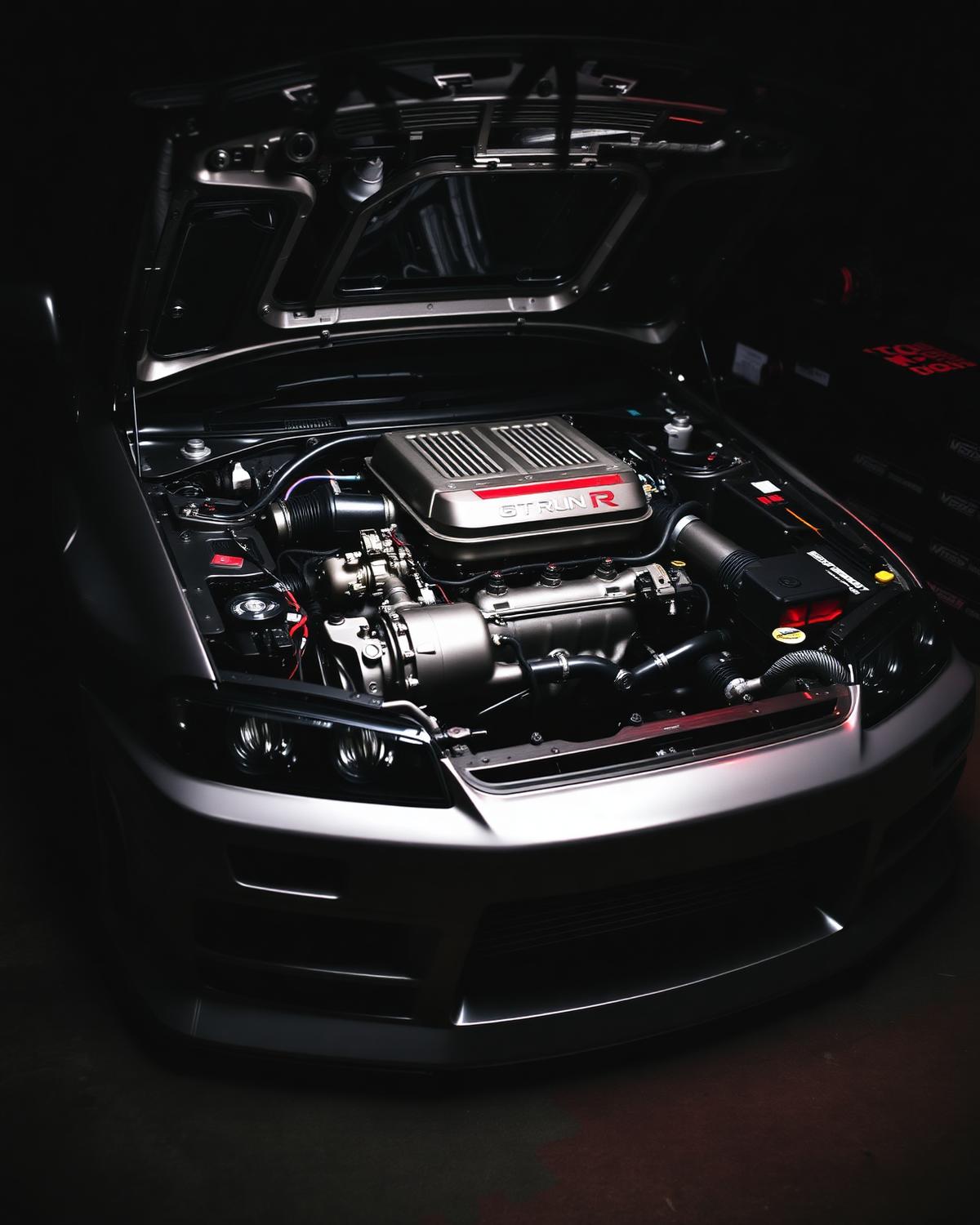 Skyline engine bay